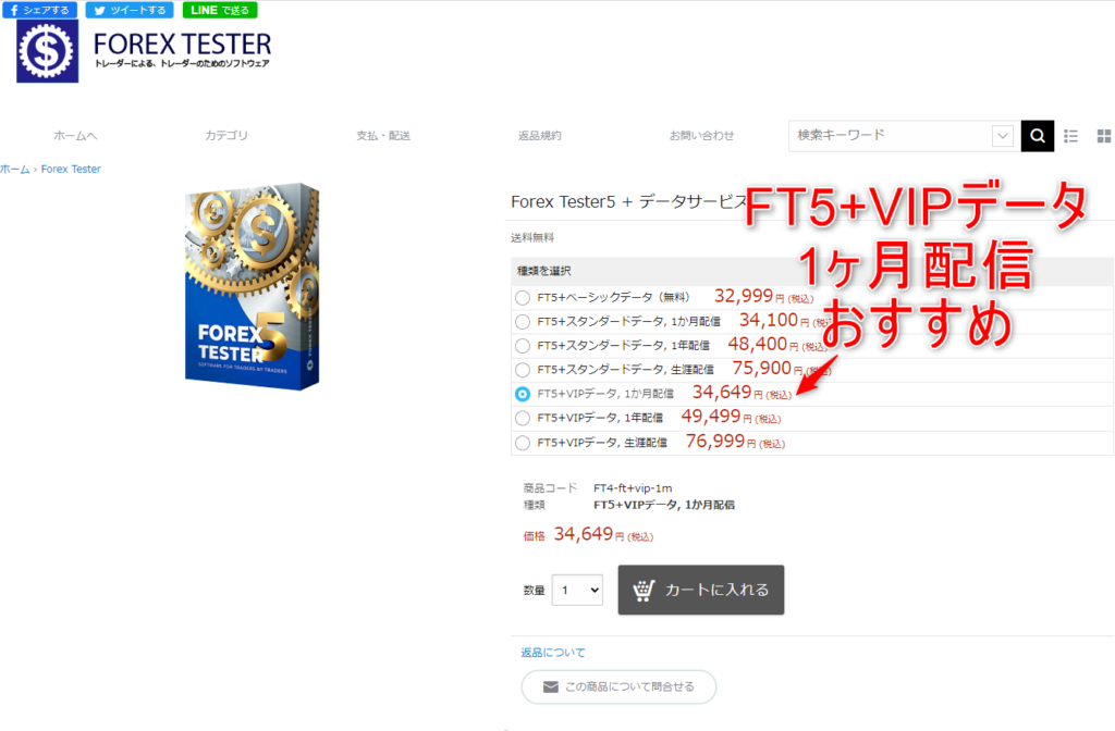 フォレックステスター5　Forex Tester5　プラン